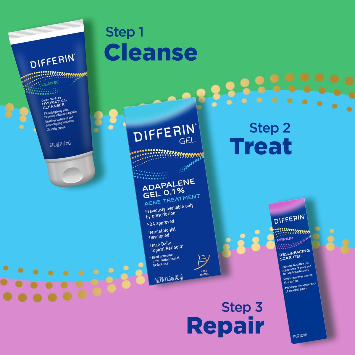 Differin Gel Acne Scar Spot Treatment for Face - Resurfacing Scar Gel, Gentle for Acne Prone Sensitive Skin, 1 Oz - görsel 9