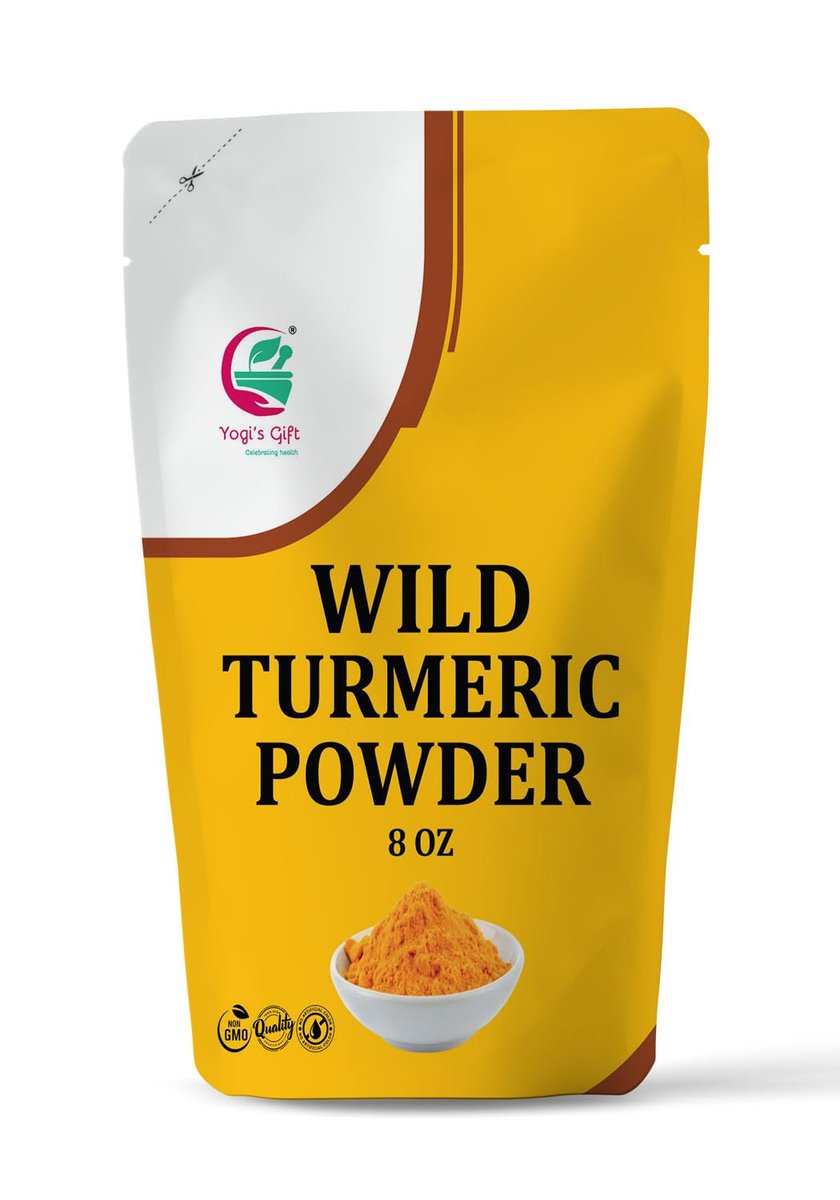 100% Pure Wild Turmeric Powder for Face & Skin – Kasturi Manjal (Curcuma Aromatica) – 8 oz (227g) – Promotes Glowing Skin – Yogi's Gift - görsel 1