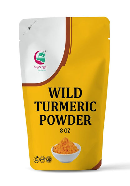 100% Pure Wild Turmeric Powder for Face & Skin – Kasturi Manjal (Curcuma Aromatica) – 8 oz (227g) – Promotes Glowing Skin – Yogi's Gift