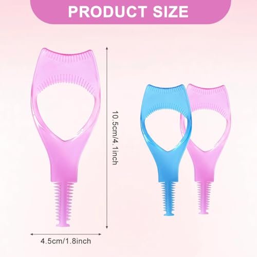2-Pack 3-in-1 Mascara Tool: Eyelash Shield, Applicator Guide, and Comb Brush for Flawless Lashes (Pink & Blue) - görsel 4