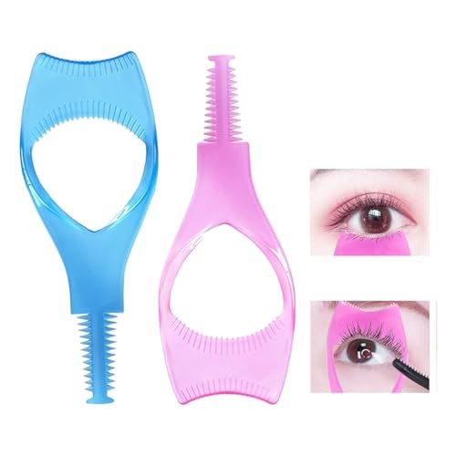 2-Pack 3-in-1 Mascara Tool: Eyelash Shield, Applicator Guide, and Comb Brush for Flawless Lashes (Pink & Blue) - görsel 16