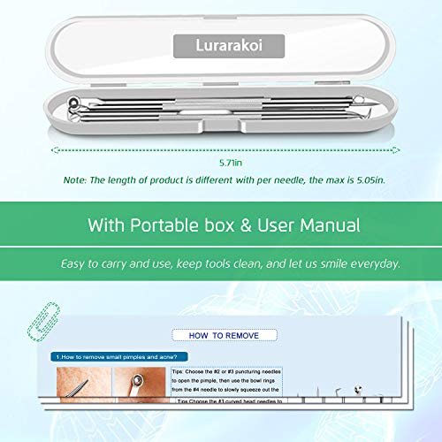 Professional Blackhead Remover Tool Kit - 5-Piece Stainless Steel Comedone Extractor Set for Acne, Pimple, and Blemish Removal - görsel 13