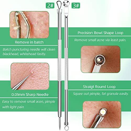 Professional Blackhead Remover Tool Kit - 5-Piece Stainless Steel Comedone Extractor Set for Acne, Pimple, and Blemish Removal - görsel 7
