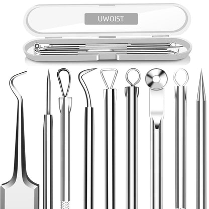 Professional Blackhead Remover Tool Kit - 5-Piece Stainless Steel Comedone Extractor Set for Acne, Pimple, and Blemish Removal