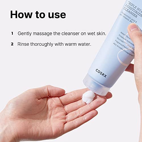 COSRX Hydrium Triple Hyaluronic Moisturizing Cleanser - 150ml | Hydrating Daily Face Wash for Dry Skin with Hyaluronic Acid & Vitamin B5, Paraben-Free, Cruelty-Free Korean Skincare - görsel 12