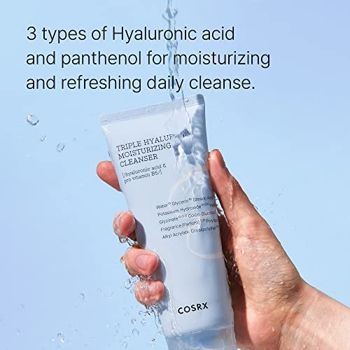 COSRX Hydrium Triple Hyaluronic Moisturizing Cleanser - 150ml | Hydrating Daily Face Wash for Dry Skin with Hyaluronic Acid & Vitamin B5, Paraben-Free, Cruelty-Free Korean Skincare - görsel 4
