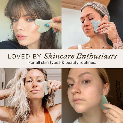 Beauty by Earth Jade Gua Sha Facial Tool – Natural Face Sculpting & Lymphatic Drainage Massager for Jawline, Cheeks, and Eyes Avelisse