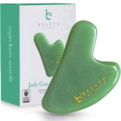 Beauty by Earth Jade Gua Sha Facial Tool – Natural Face Sculpting & Lymphatic Drainage Massager for Jawline, Cheeks, and Eyes Avelisse