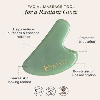 Beauty by Earth Jade Gua Sha Facial Tool – Natural Face Sculpting & Lymphatic Drainage Massager for Jawline, Cheeks, and Eyes Avelisse