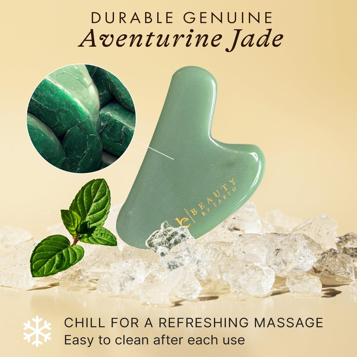 Beauty by Earth Jade Gua Sha Facial Tool – Natural Face Sculpting & Lymphatic Drainage Massager for Jawline, Cheeks, and Eyes Avelisse