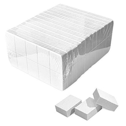 Karlash Nail Mini White Buffer Block File 80/100 Grit 2 Sided (130 Pack)