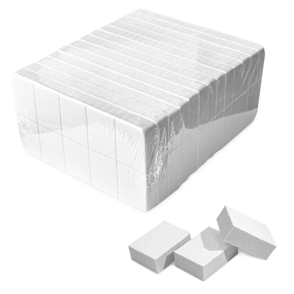Karlash Nail Mini White Buffer Block File 80/100 Grit 2 Sided (130 Pack) - görsel 1