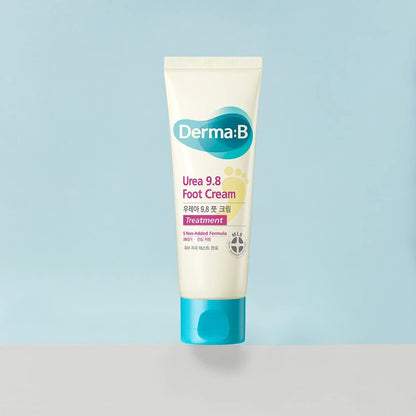 Derma B Urea 9.8% Foot Cream – Intensive Moisture for Dry, Cracked Heels | Hypoallergenic with Camellia Oil, 2.7 fl oz
