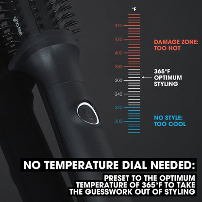 ghd Rise Volumizing Hot Hair Brush - Professional 1.25" Hot Brush for Dry Hair with Maximum Root Lift, 2x Volume, 365ºF Safe Styling Temperature Technology and Auto Sleep Mode - Black Avelisse