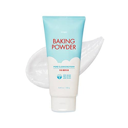 ETUDE Baking Powder Pore Cleansing Foam - Deep Cleansing Face Wash with Micro Baking Powder for Gentle Exfoliation, 5.64 oz