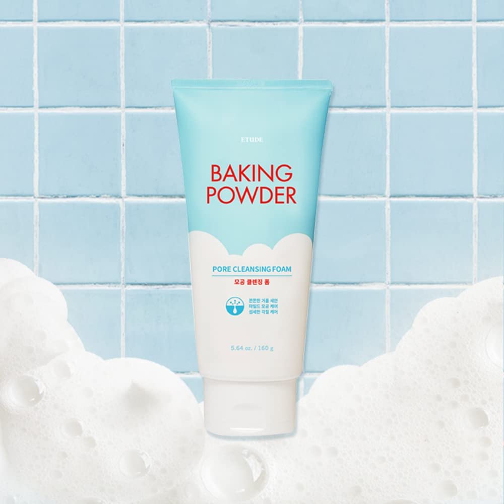 ETUDE Baking Powder Pore Cleansing Foam - Deep Cleansing Face Wash with Micro Baking Powder for Gentle Exfoliation, 5.64 oz - görsel 15