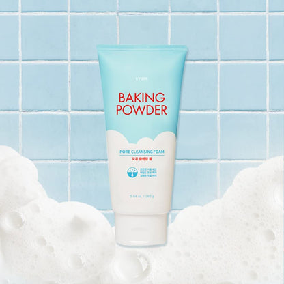 ETUDE Baking Powder Pore Cleansing Foam - Deep Cleansing Face Wash with Micro Baking Powder for Gentle Exfoliation, 5.64 oz
