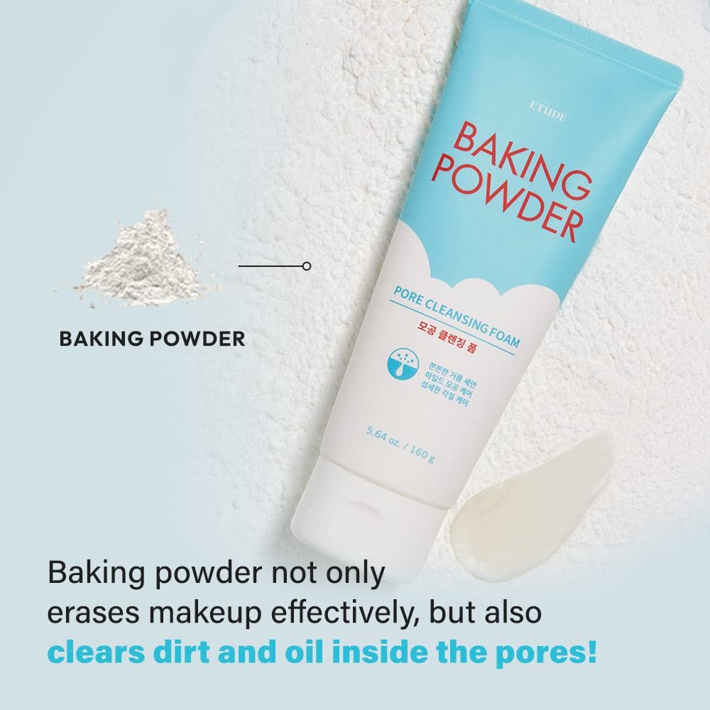 ETUDE Baking Powder Pore Cleansing Foam - Deep Cleansing Face Wash with Micro Baking Powder for Gentle Exfoliation, 5.64 oz - görsel 7