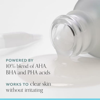 Bliss Clear Genius Clarifying Overnight Liquid Peel - 1 Fl Oz - Non-Irritating Exfoliating Night Treatment for Clear Pores, Vegan & Cruelty-Free