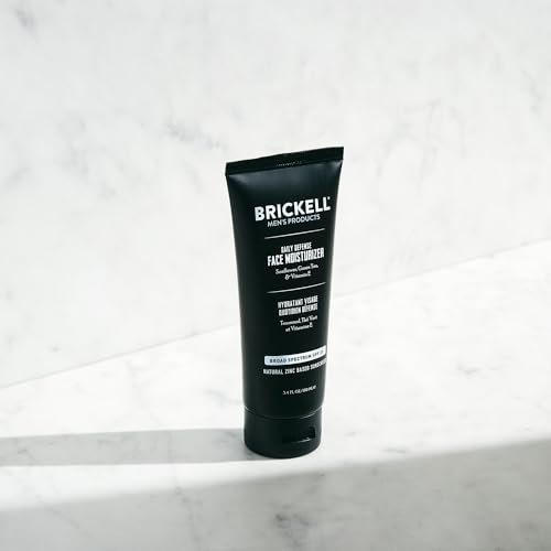 Brickell Men's Daily Defense SPF20 Face Moisturizer for Men - Natural & Organic Zinc Oxide Sunscreen, Hydrates & Protects Against UVA/B Rays, 3.4 oz, Unscented Avelisse