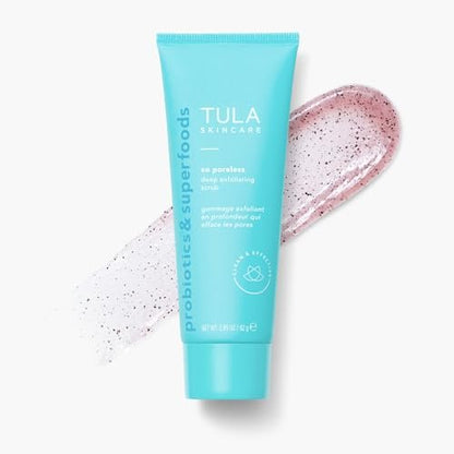 TULA So Poreless Exfoliating Blackhead Scrub – Volcanic Sand & Pink Salt for Gentle, Effective Exfoliation (2.89 oz) Avelisse