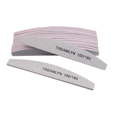 10 Pack 100/180 Grit Rough Nail File – Heavy Duty Emery Boards for Acrylic & Natural Nails, Strong Coarse Nail Filler for Home & Salon