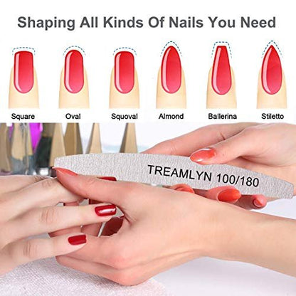 10 Pack 100/180 Grit Rough Nail File – Heavy Duty Emery Boards for Acrylic & Natural Nails, Strong Coarse Nail Filler for Home & Salon