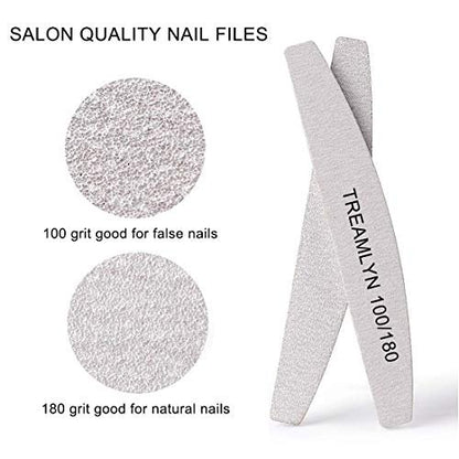 10 Pack 100/180 Grit Rough Nail File – Heavy Duty Emery Boards for Acrylic & Natural Nails, Strong Coarse Nail Filler for Home & Salon