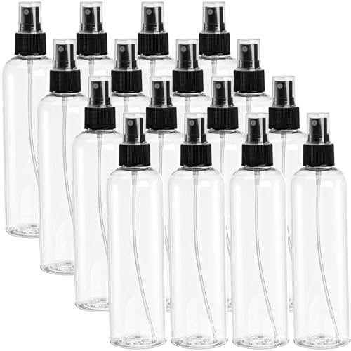 Bekith 16 Pack 8 oz Clear Plastic Spray Bottles - Empty Fine Mist Sprayer Bottles for Essential Oils, Travel, Perfumes Avelisse