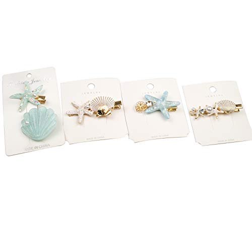 Shell Pearl Starfish Hair Clip Set – 4-Pack Multicolor Alligator Hair Clips for Women & Girls - görsel 10