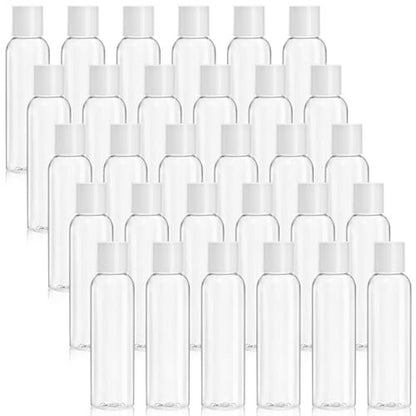 Bekith 30 Pack 4oz Travel Bottles for Toiletries, Empty Small Plastic Squeeze Bottles with Disc Top Flip Cap, Clear Refillable Travel Size Containers For Shampoo, Lotions, Liquid Body Soap, Creams Avelisse