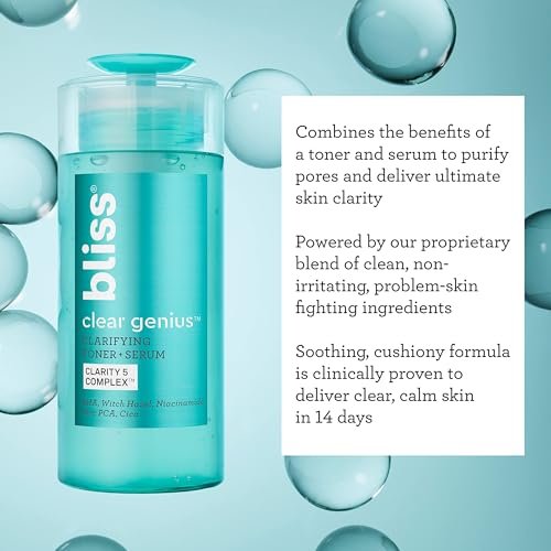 Bliss Clear Genius Clarifying Toner + Serum - 4.3 Fl Oz - Salicylic Acid & Niacinamide - Pore Purifying, Calming Toner - Vegan & Cruelty-Free - görsel 14