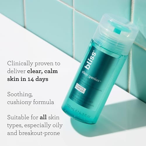 Bliss Clear Genius Clarifying Toner + Serum - 4.3 Fl Oz - Salicylic Acid & Niacinamide - Pore Purifying, Calming Toner - Vegan & Cruelty-Free - görsel 8
