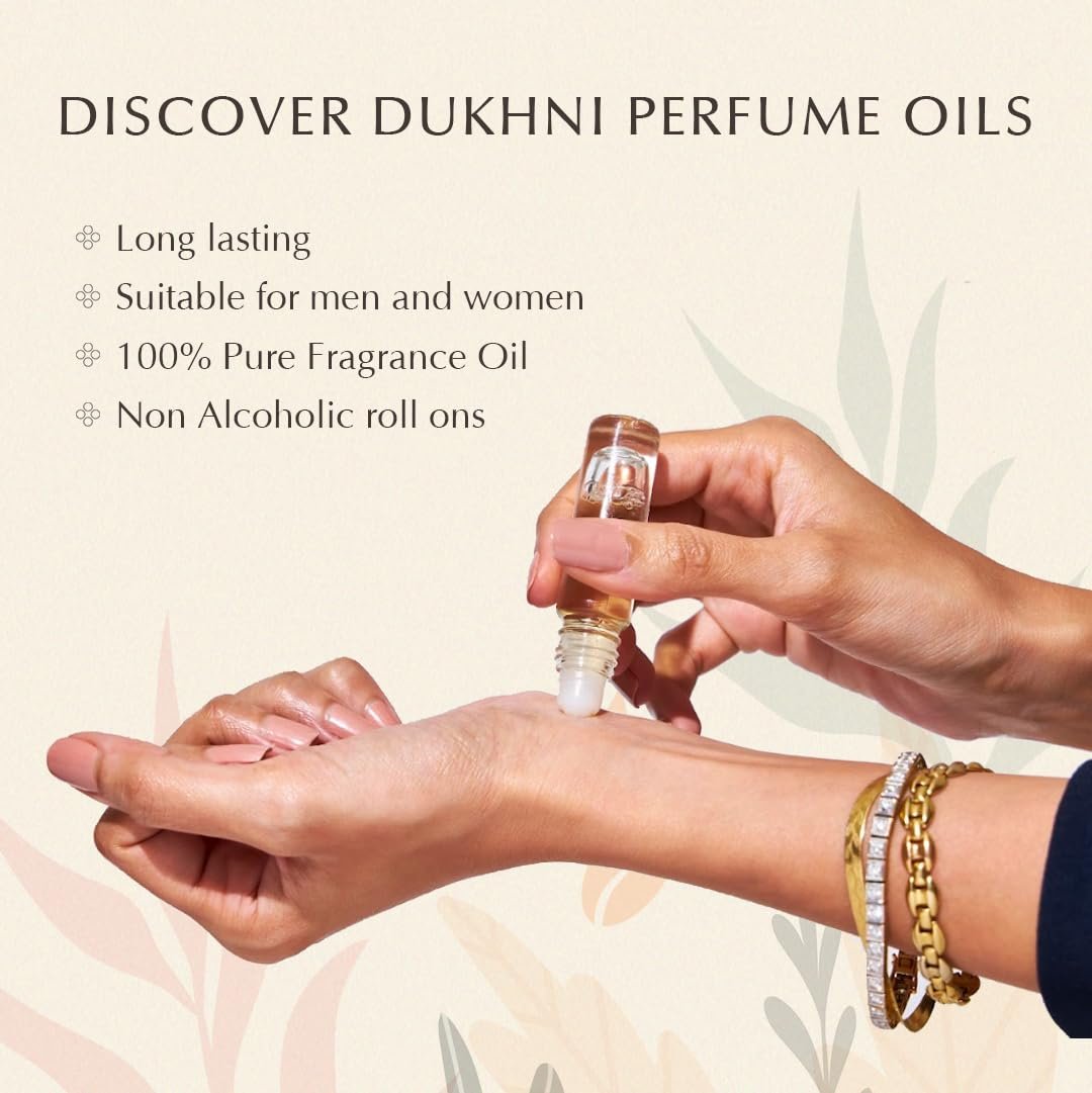 Dukhni Premiere Attar Oil Set | 6 Assorted Scents | Rollerball Perfume Oils for Men & Women | Unisex Perfume Sampler Set | Travel Size Clean Arabian Oud Fragrances | Gift Set, Non-Alcoholic & Vegan - görsel 6