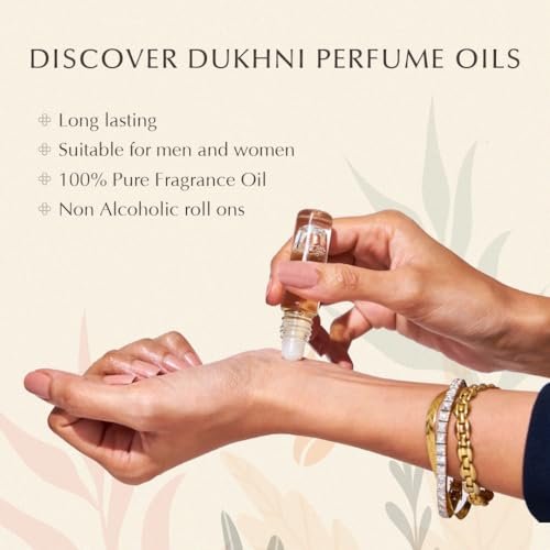 Dukhni Premiere Attar Oil Set | 6 Assorted Scents | Rollerball Perfume Oils for Men & Women | Unisex Perfume Sampler Set | Travel Size Clean Arabian Oud Fragrances | Gift Set, Non-Alcoholic & Vegan - görsel 5