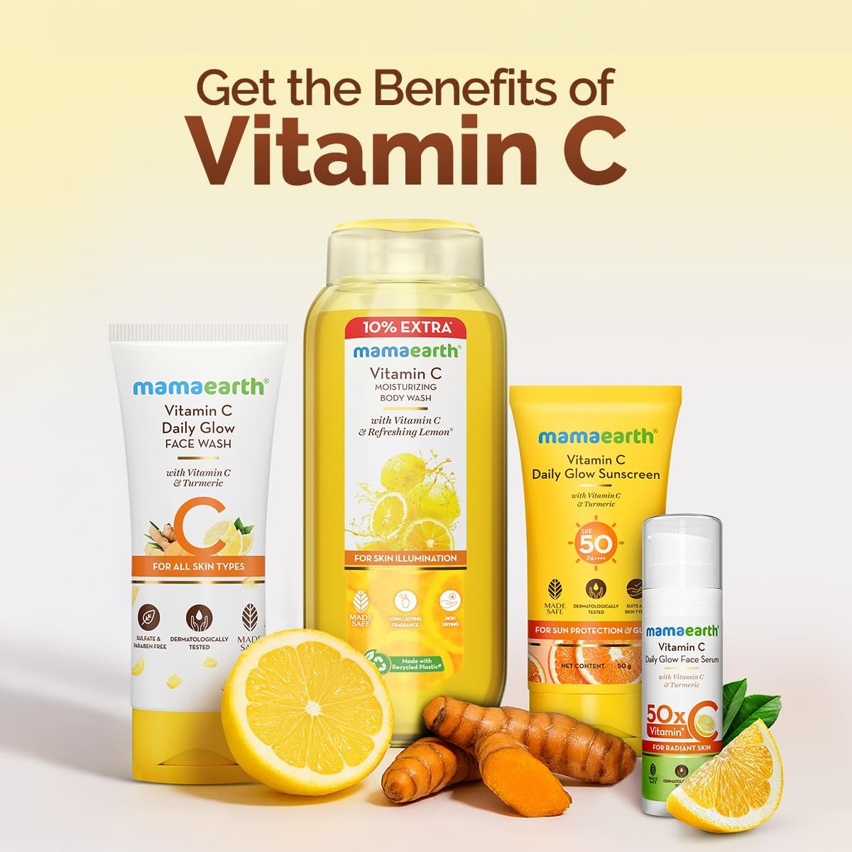 MAMAEARTH Vitamin C Daily Glow Face Wash with Vitamin C & Turmeric 100ml Avelisse