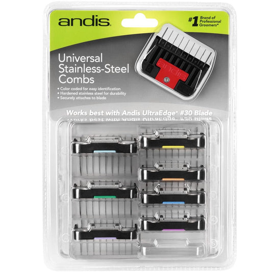 Andis Stainless Steel Lifted Comb Set - 8-Piece Clipper Combs & Guides Avelisse