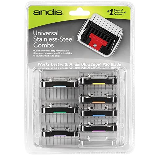 Andis Stainless Steel Lifted Comb Set - 8-Piece Clipper Combs & Guides Avelisse