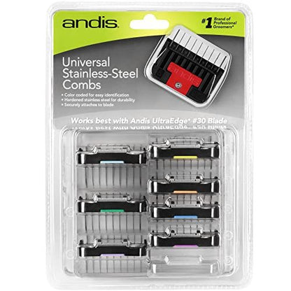 Andis Stainless Steel Lifted Comb Set - 8-Piece Clipper Combs & Guides Avelisse