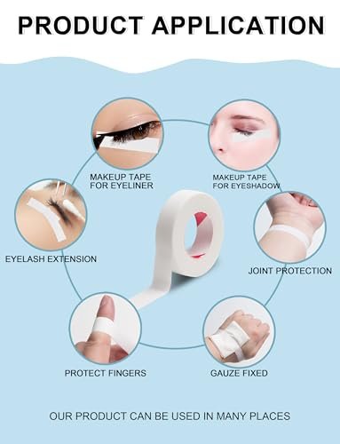 Fenshine Eyelash Extension Tape – 6 Rolls Japan Micropore Medical Soft Tape for Eyelash Extensions, 9M Each Roll - görsel 12