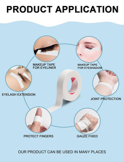 Fenshine Eyelash Extension Tape – 6 Rolls Japan Micropore Medical Soft Tape for Eyelash Extensions, 9M Each Roll