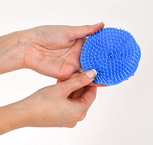Niva Hair Scalp Massager Shampoo Brush - Flexible Scalp Exfoliator Dandruff Brush with Grass Shape Handle - Pack of 4 (Blue, Green, Orange, Fuchsia) - görsel 10