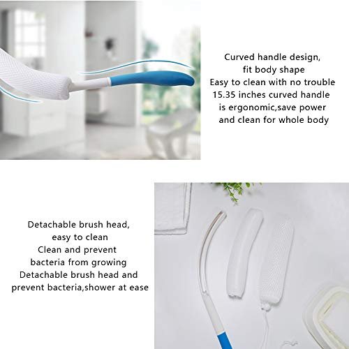 MagiDeal Anti-Slip Long Handled Bath Body Brush - Easy Reach for Seniors, Pregnant Women, and Elderly - Blue, 15.35 Inch - görsel 10