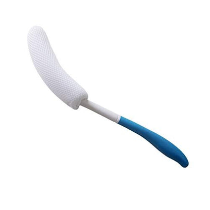 MagiDeal Anti-Slip Long Handled Bath Body Brush - Easy Reach for Seniors, Pregnant Women, and Elderly - Blue, 15.35 Inch