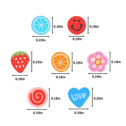 CCINEE 4500-Piece 3D Nail Art Slices - Assorted Fruit, Animal & Flower Polymer Clay Decals for Slime & Crafts