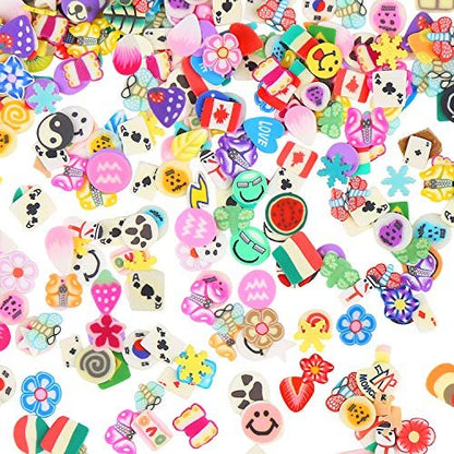 CCINEE 4500-Piece 3D Nail Art Slices - Assorted Fruit, Animal & Flower Polymer Clay Decals for Slime & Crafts