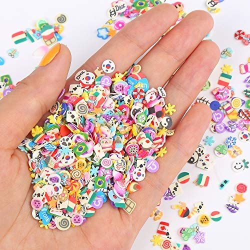 CCINEE 4500-Piece 3D Nail Art Slices - Assorted Fruit, Animal & Flower Polymer Clay Decals for Slime & Crafts - görsel 6