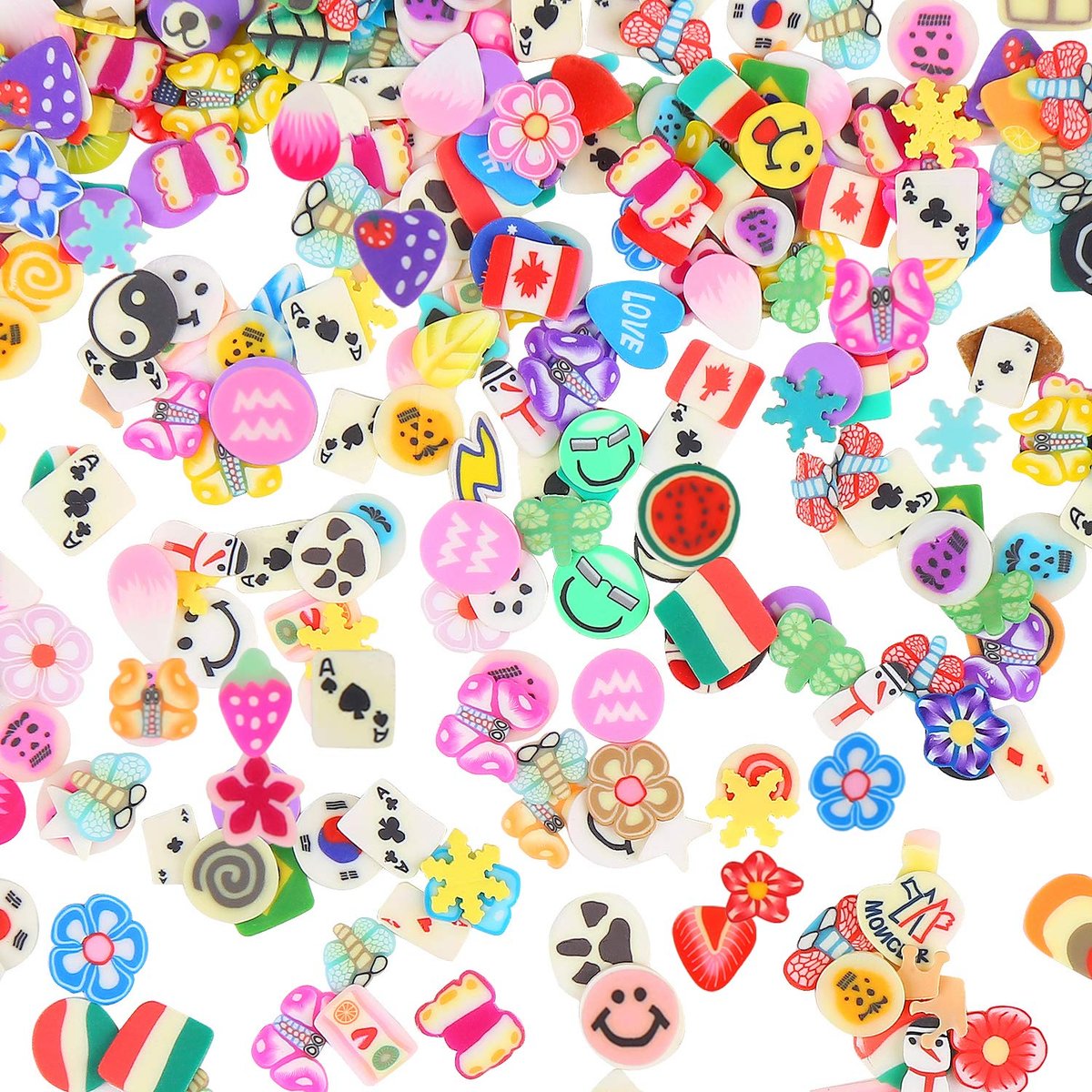 CCINEE 4500-Piece 3D Nail Art Slices - Assorted Fruit, Animal & Flower Polymer Clay Decals for Slime & Crafts - görsel 7