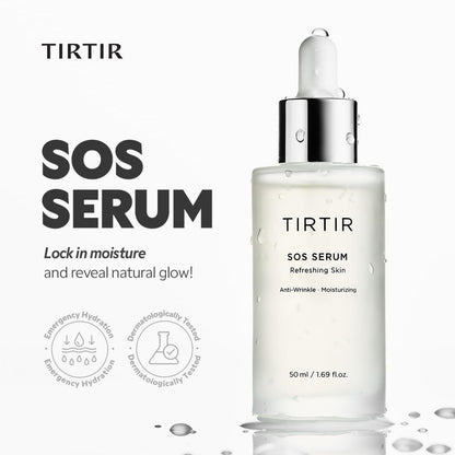 TIRTIR SOS Serum - Radiant Glow Boosting Face Serum - Plumping, Anti Aging, Hydrating - Fragrance Free for All Skin Types, 1.69 fl.oz.