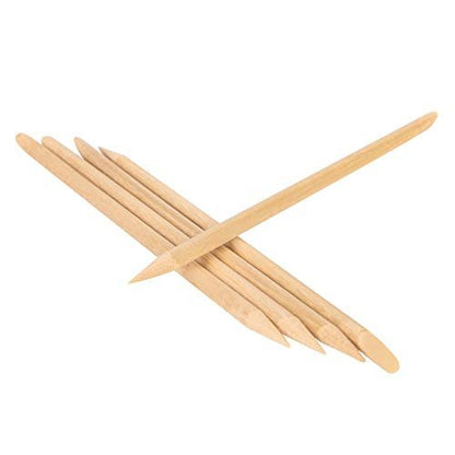 roomir 100PCS Orange Sticks for Nails 4.5 Inch - Wooden Cuticle Pusher & Remover Set - Non-Toxic, Skin-Safe - Wood Tools for Manicure & Pedicure - Disposable Set for Home & Salon - Won't Break Easily